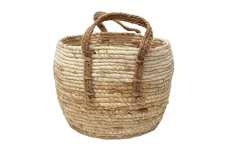 Seagrass Round Coastal Baskets rounded - set of 3