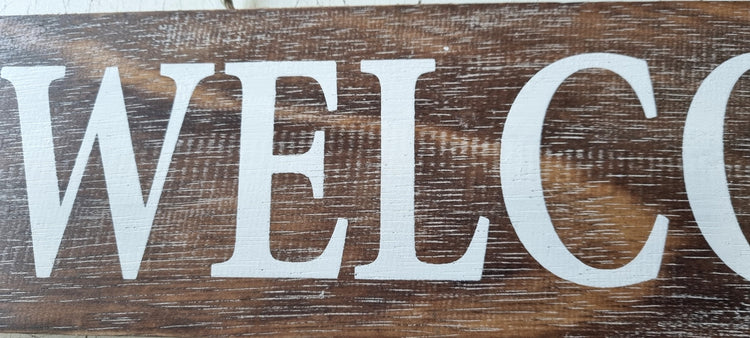 Coastal 'WELCOME' Rustic Wooden Beach hanging Sign