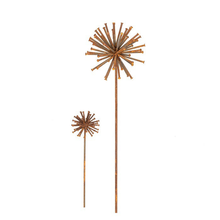 Rusty Metal Dandelion - set 2 90/50cm