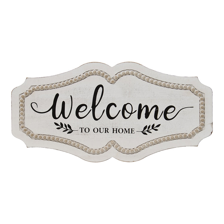 Hamptons French 'WELCOME' Distressed Sign 48cm long