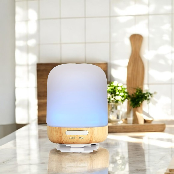 Frosted Glass Bamboo Ultrasonic Oil Diffuser