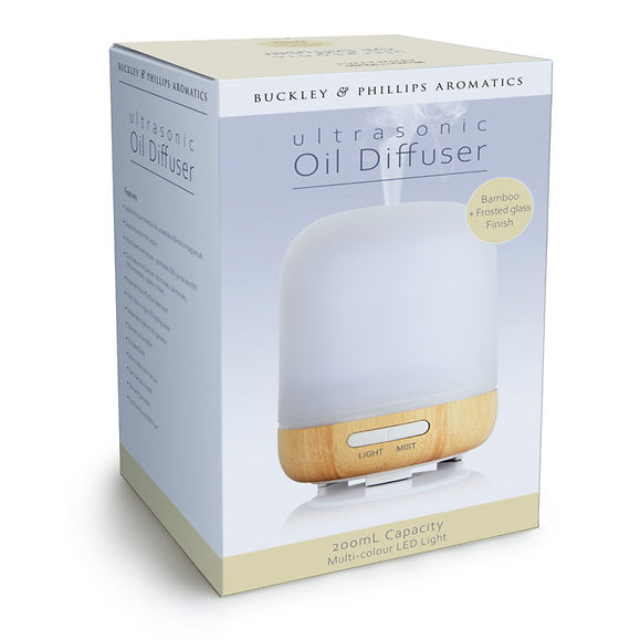 Frosted Glass Bamboo Ultrasonic Oil Diffuser