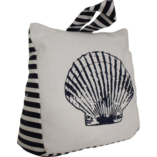 Hamptons Coastal Doorstop - striped shell