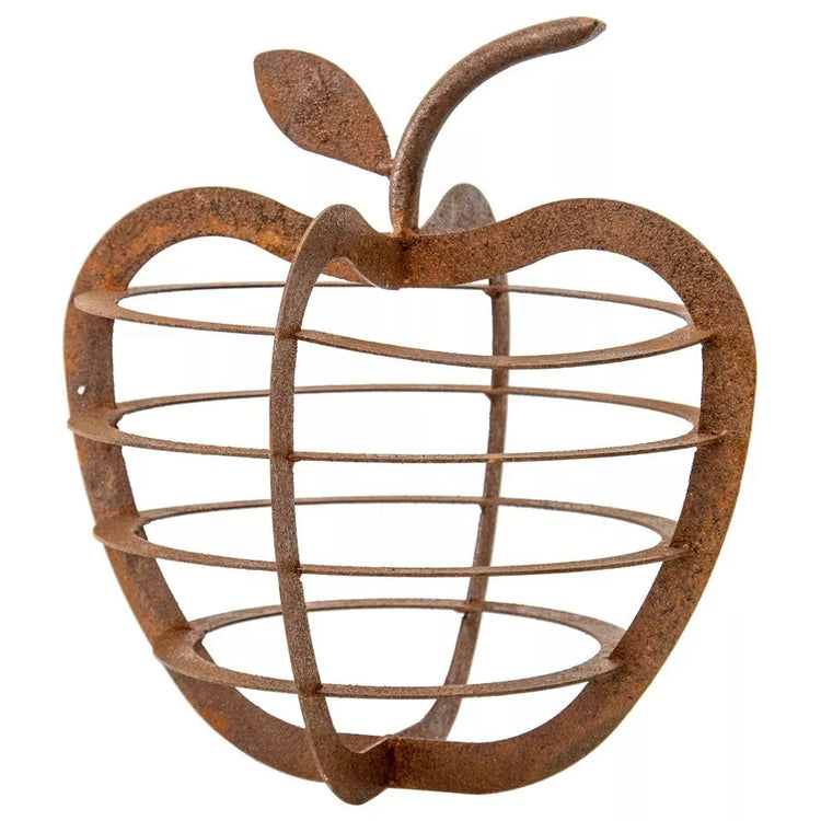 Rusty Apple and Pear Garden Art Ornament Sculptures