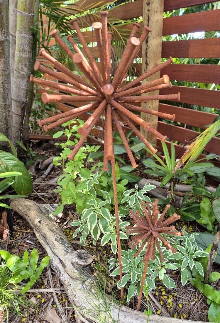 Rusty Metal Dandelion - set 2 90/50cm