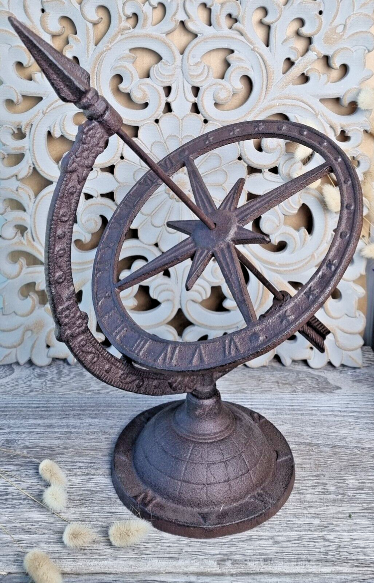 Cast Iron Sundial Armillary Sphere Garden Art 40cm