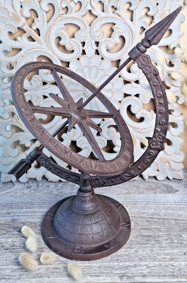 Cast Iron Sundial Armillary Sphere Garden Art 40cm