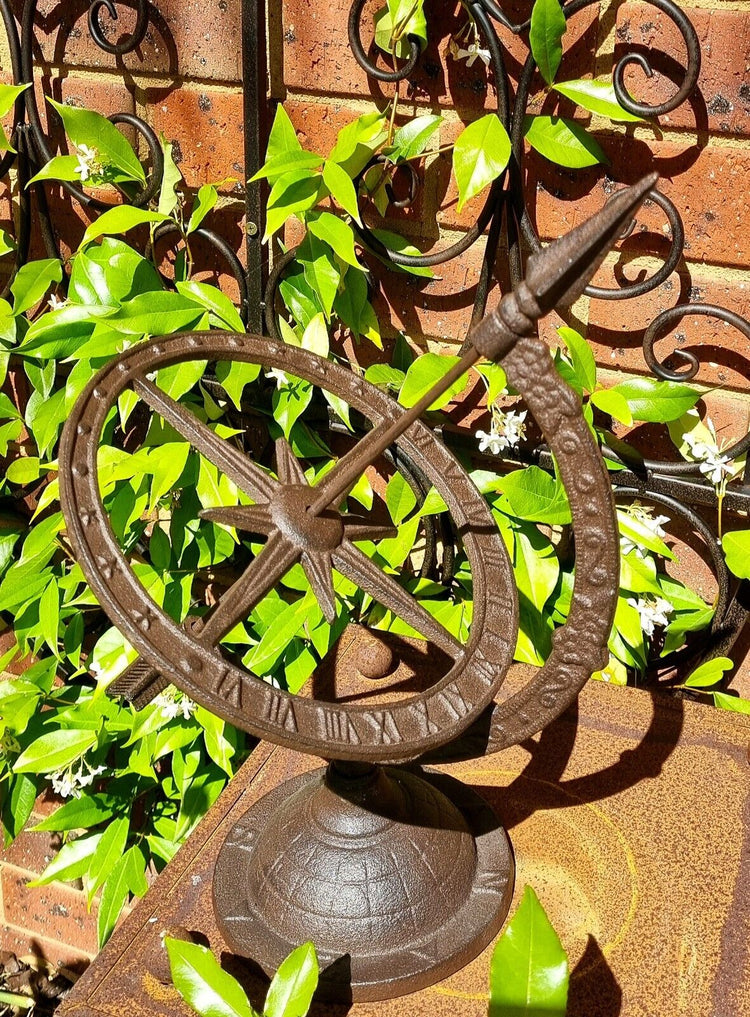 Cast Iron Sundial Armillary Sphere Garden Art 40cm