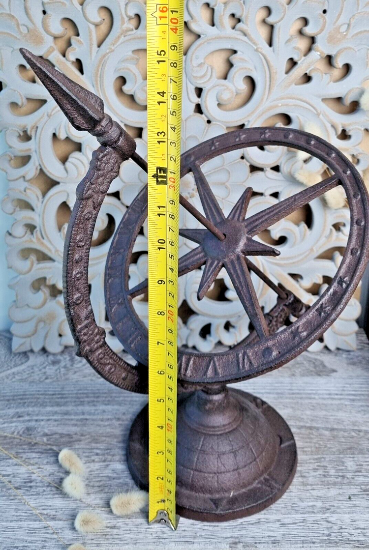 Cast Iron Sundial Armillary Sphere Garden Art 40cm