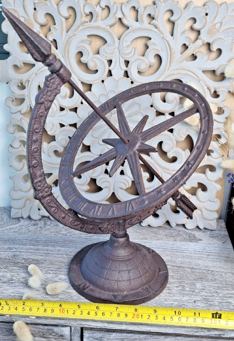 Cast Iron Sundial Armillary Sphere Garden Art 40cm