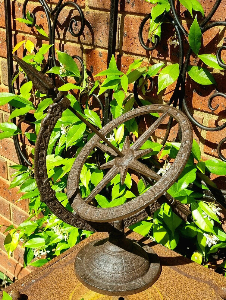 Cast Iron Sundial Armillary Sphere Garden Art 40cm