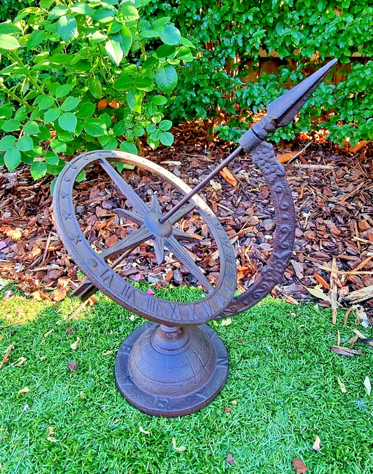 Cast Iron Sundial Armillary Sphere Garden Art 40cm