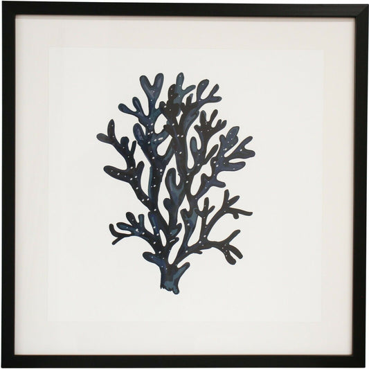 Hamptons Coral Framed Sea Fan #2 Wall Art Print 50x50cm Coastal Coral