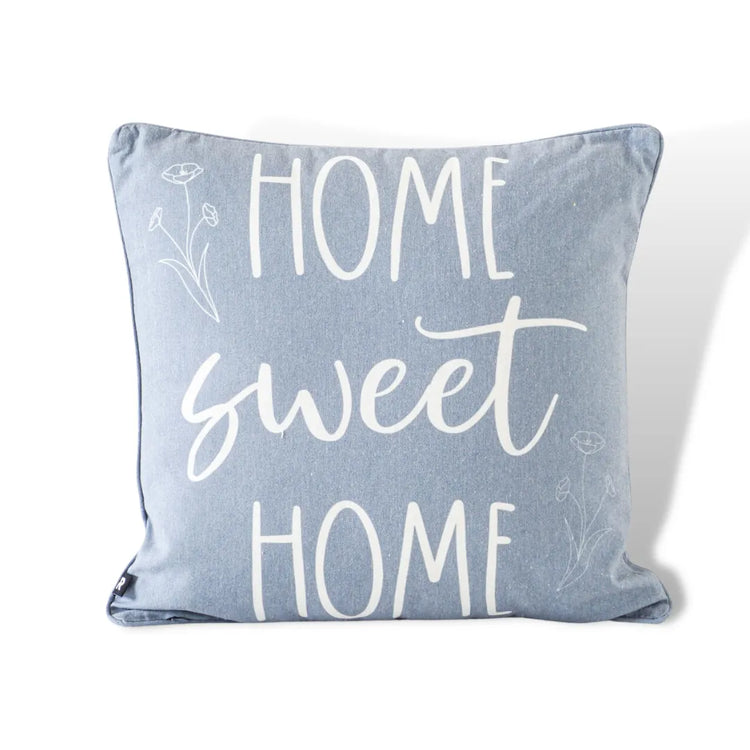 Home Sweet Home Accent Cushion Scatter Pillow 45cm + Insert. Grey or Beige