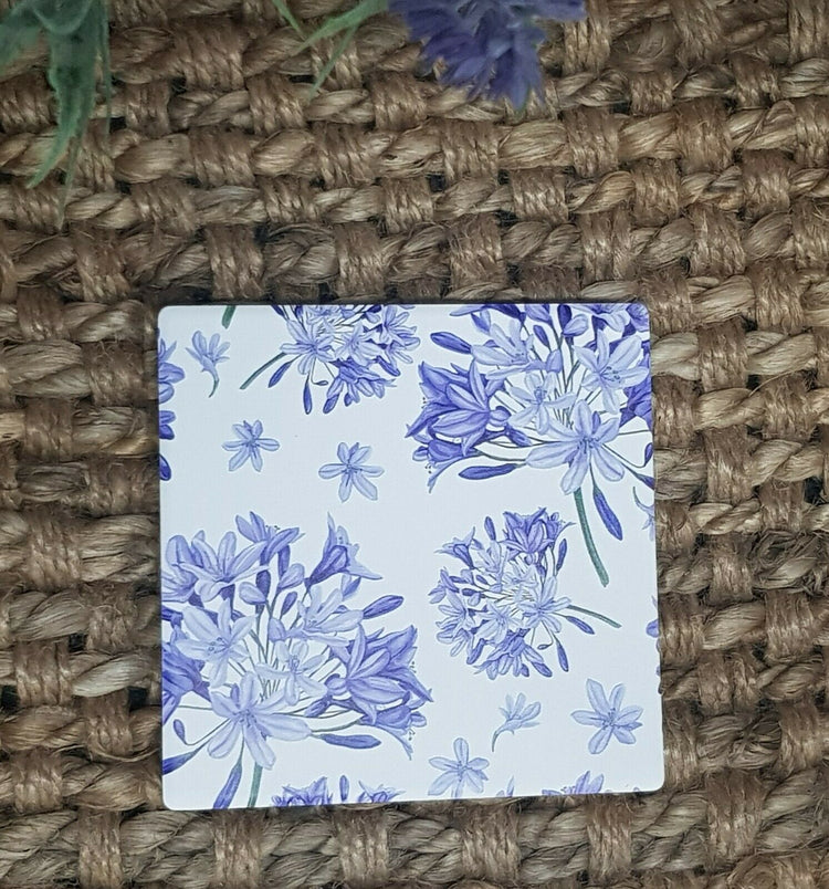 Agapanthus ceramic Coaster set 4 Floral Hamptons French Provincial Farm Country Decor