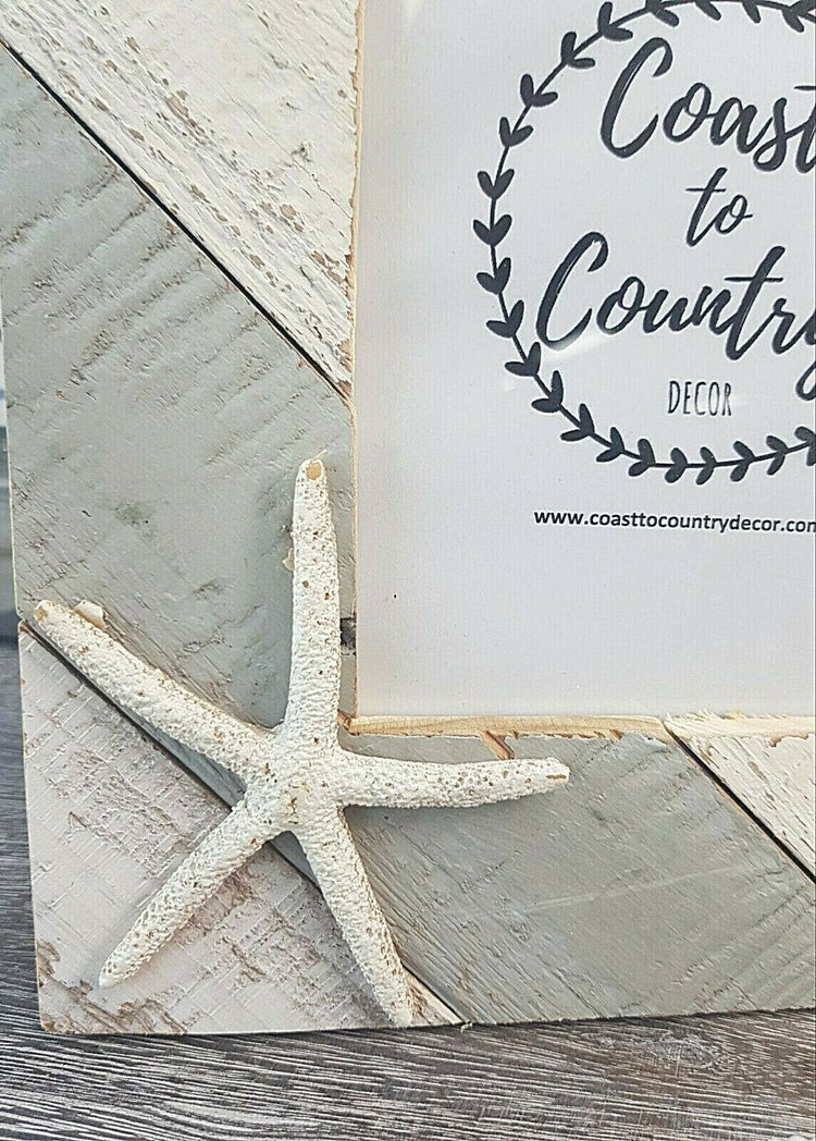 Hamptons Picture Frame 23x28cm for 13x18cm 5x7" Photo Coastal Starfish Rustic