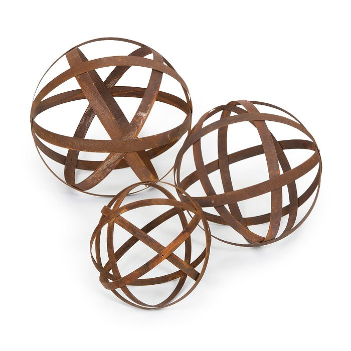 Rusty Metal Ball Orb Garden Spheres