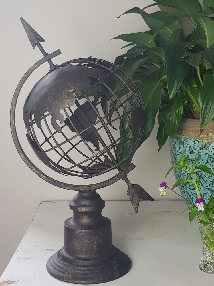 Globe with Arrow Metal Ornament 40cm