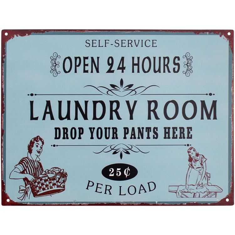 Metal LAUNDRY ROOM Sign Vintage look Distressed Plaque 33x25cm